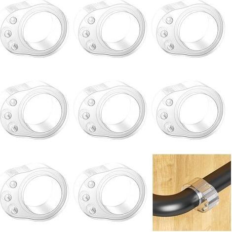 Lot de 8 Protections de Poignée de Porte, poignée de porte en PVC tapis transparent anti collision, anneau de pare chocs, protège poignée porte Pour protéger murs, portes, fenêtres, meubles (1/5)