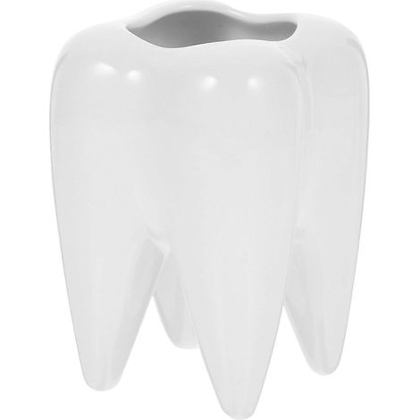 Pot en céramique en forme de dent, compatible avec le rangement et utilisable avec une seule pièce. (1/5)