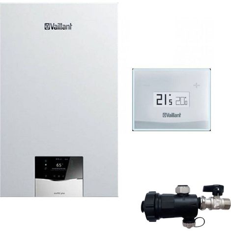 Vaillant Caldaia a Condensazione EcoTEC Plus VMW 26 CS/1-5 CFI + vSmart Wi-Fi Metano/Gpl con Kit Fumi e Defangatore Omaggio KIT COASSIALE