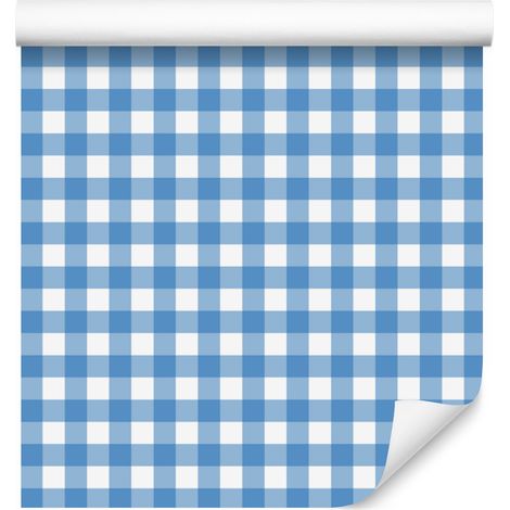 Papel pintado con estampado azul celeste y azul marino para salón y dormitorio, 50x1000 cm. (1/5)