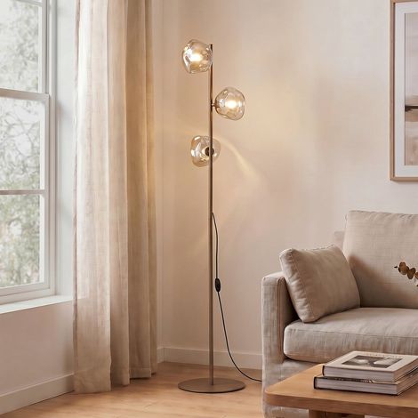 [NEUWERTIG] B-Ware Stehlampe Stehleuchte Lava Glas sand cognac G9 Wohnzimmer Beleuchtung942 (1/2)