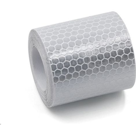 Lntyq Bande Réfléchissante, Haute intensité Ruban Réfléchissant Adhésif-Auto Imperméabiliser Sécurité à Marquer 50mm x 3M Blanc Argenté