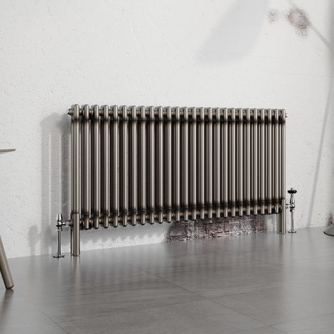Warmehaus Traditional Radiator Raw Metal 600x1190mm Double Column (1/5)