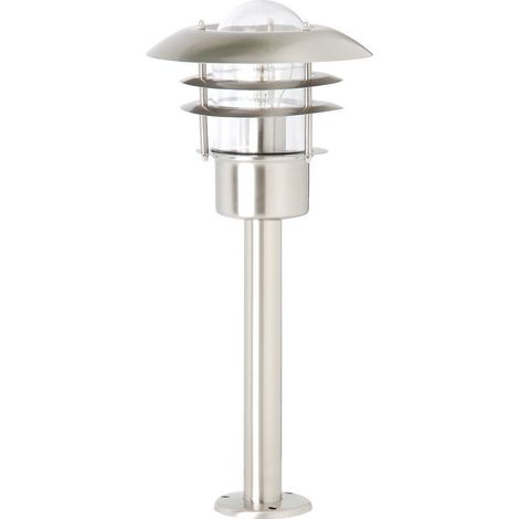 BRILLIANT lampe Terrence lampadaire d'extérieur 50cm acier inoxydable 1x A60, E27, 60W, adapté aux lampes standard (non incluses) Échelle A ++ à E Classe de protection IP: 44 - étanche aux (1/3)