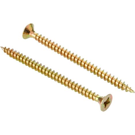 Vis Multifonctions Cruciforme PZ2 4 x 60 mm - Lot de 100 pcs - Acier Résistant et Polyvalent, Pro - D-Work