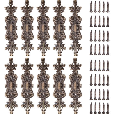 10 pièces Coins Métal Vintage, Protection Angulaire Décorative avec Vis pour Boîte en Bois, Album Photo, Livre Scrapbooking (1/5)
