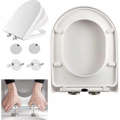 Antibacterial toilet seat – Soft close – 360° hinge – Removable – White – Universal (1/5)