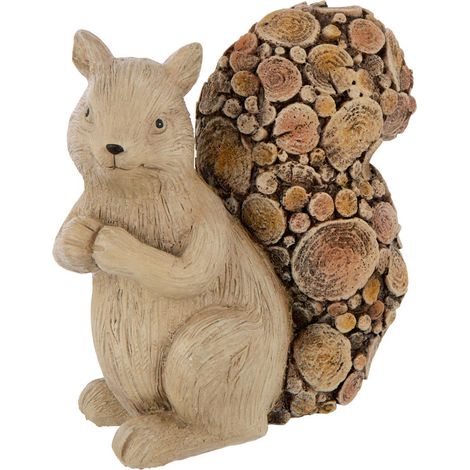 Statuette Écureuil "Imitation Bois" 19cm Naturel
