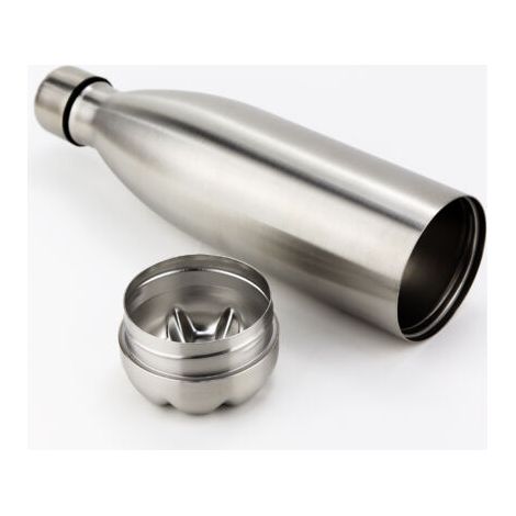 Ahlsen Cachette secrète pour argent, bouteille avec compartiment secret 32 x 7.5 x 7.5 cm Argenté (1/4)