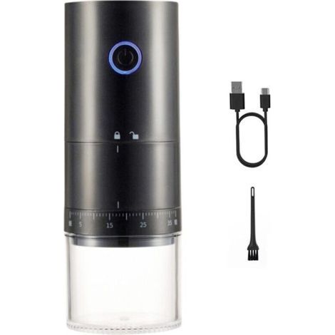 Primer molinillo de café recargable con función de molienda durante la carga, rendimiento de molienda 1,7 veces más rápido con 38 ajustes externos, molino de cerámica y batería de 2000 mAh, porta (1/4)