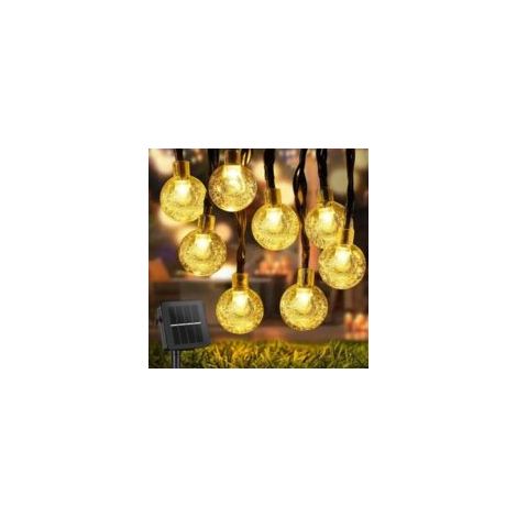 Houhence – 12 m lange Solar-Lichterkette mit 100 LEDs – 8 Leuchtmodi – IP65 wasserdicht für den Außenbereich – Garten-, Hochzeits- und Partydekoration – Warmweiß