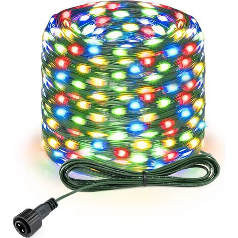 Guirlande lumineuse LED (RGB, 50 m, 500 LED), étanche, pour décorations festives, de jardin ou de Noël. (1/5)