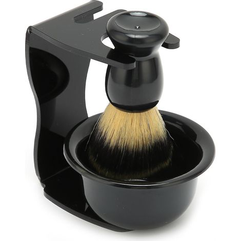 Kit de rasage pour homme - Ensemble 3 pièces : blaireau, bol à raser, support de rasage de sécurité (1/5)