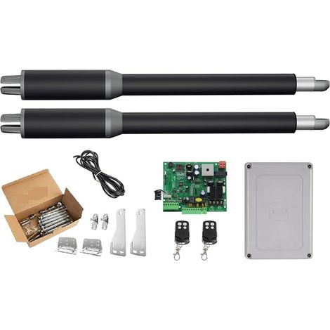 Kit d'ouvre-portes automatiques Ouvre-porte actionneur linéaire engrenage à vis sans fin DC ouvre-porte pivotant automatique Tube électrique, lumière, bouton, opérateur GSM pour accessoires de portail (1/5)