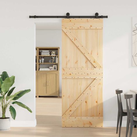 Teenpull – Schiebetür NARVIK 80 x 210 cm (152,5 cm) Natürlich und Schwarz (1/5)