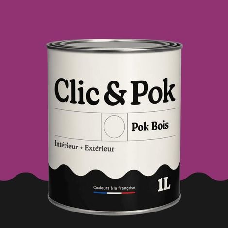 Peinture Bois Extérieur – POK BOIS - 1L - RAL 4006 - Pourpre signalisation- Résistante aux intempéries - Ne s'écaille pas (1/4)