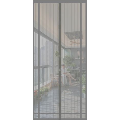 Sekey Moustiquaire Anti-Insectes Porte Moskitonetz, Rideau Découpable pour Porte 220x100cm, Gris