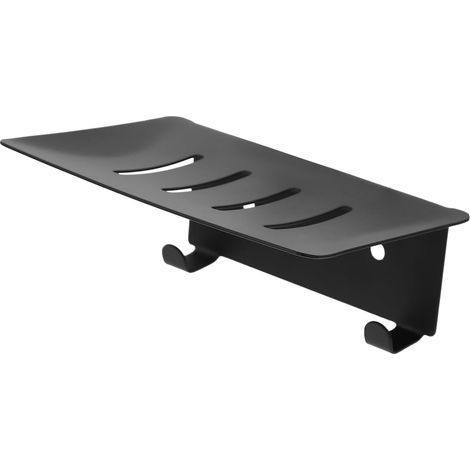 Steel Soap Dish with Automatic Draining Medium Size Black No