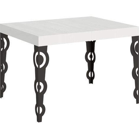 Table Extensible 70X110/194 Cm Karamay Frêne Blanc Structure Anthracite (1/4)