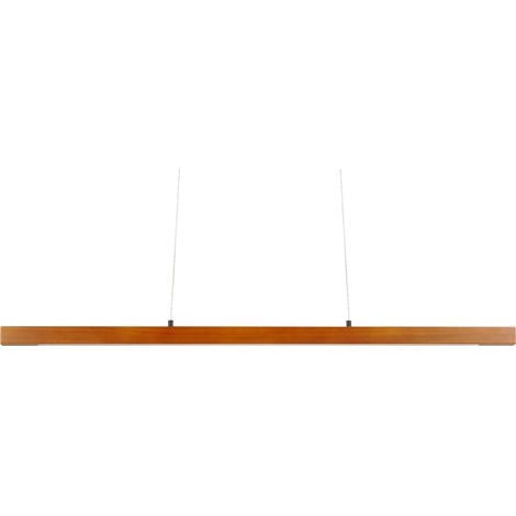 Lámpara colgante LED integrado con regulador de iluminación retro rústico comedor sala de estar pantalla de madera de roble oscuro Stewarts (1/5)