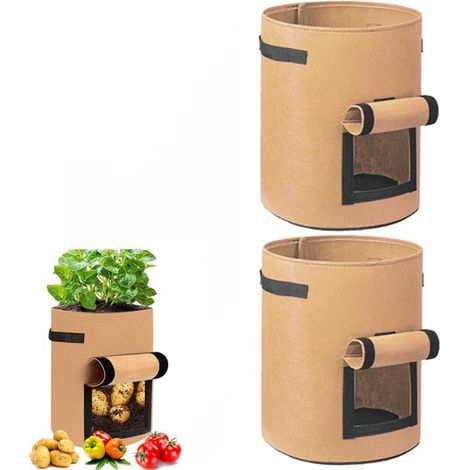 2 teilige Kartoffelpflanzsäcke Pflanzsäcke für den Gartenbau Verdickte, atmungsaktive Pflanzsäcke Anzuchtsäcke Pflanzsäcke 5 Gallonen 25 x 30 cm (1/5)