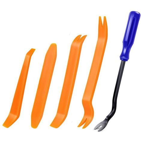 Lot de 5 outils multifonctions pour l'installation et le démontage des garnitures intérieures de l'autoradio et du tableau de bord  outil de levier