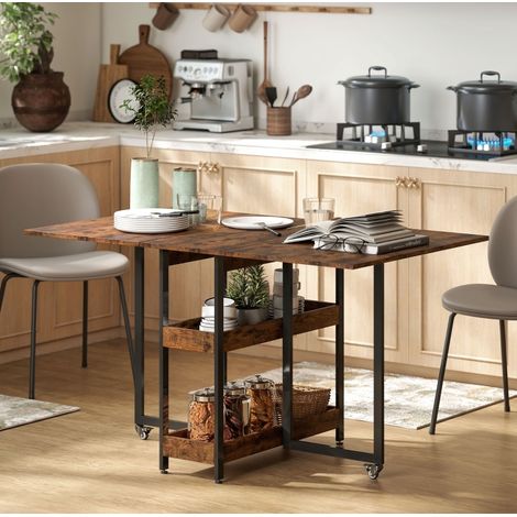 Tavolo estensibile pieghevole per 2-4 persone 133,4 x 80 x 75 cm marrone rustico DESVIAE (1/5)