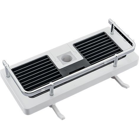 Scaffale per doccia per barra doccia senza foratura, mensola da bagno, organizzatore per doccia con gancio e aggancio per soffione doccia, compatibile con barre doccia da 24-25 mm (1/4)