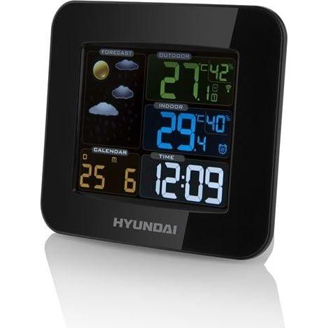 Hyundai WS 8446 Wetterstation schwarz mit farbigem LCD-Bildschirm