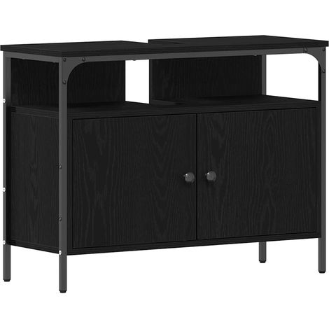 Maison Exclusive - Armadio per Lavabo da Bagno Rovere nero 80 x 30 x 60 cm