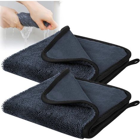 2 paños mágicos de secado para baño，paños superabsorbentes，paños mágicos para ventanas de coche，cocina (40 × 40 cm)