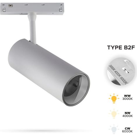 Faretto LED bianco da 20W 3CCT tipo B2F per binari magnetici SMART TRACK 48VDC (1/5)