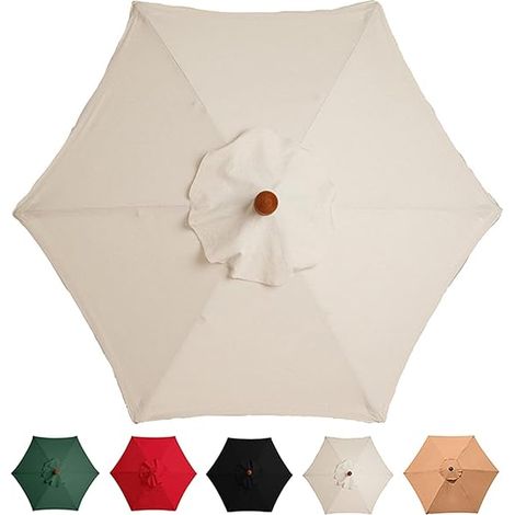 Toile de rechange pour parasol 3M, 6 bras, toile de jardin, toile seule / Blanc (1/4)