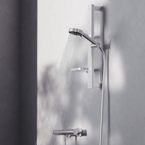 Ideal Standard Ceratherm Alu+ Robinetterie de douche en applique avec mitigeur thermostatique argent mat (1/4)