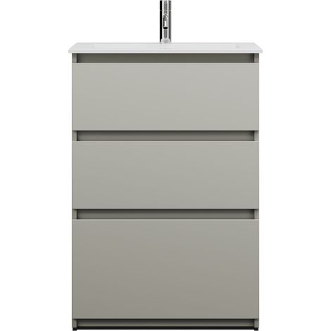 burgbad Lin20 Lavabo bajo para lavabo blanco brillante con mueble (1/2)