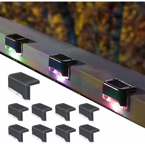 Éclairage solaire extérieur sans fil professionnel (8 unités) Boîtier noir-AquaForge
