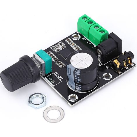 GARRYFIZH Module amplificateur audio 2 canaux haute puissance PAM8610 - Carte numérique avec potentiomètre (12V, pour home cinéma et voiture)