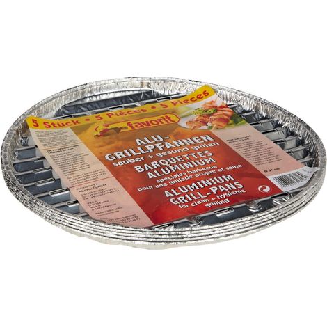Favorit Alu-Grillpfanne rund 5 Stück Grillpfanne