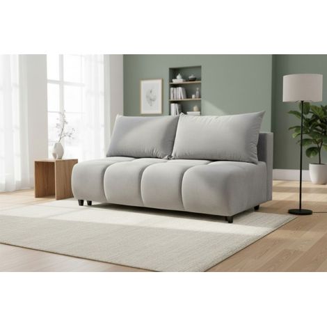 Sofa 3-Sitzer mit Schlaffunktion XENIO in Stoff Soft Grau