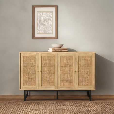 Buffet coloris bois en panneau de particules 140 x 39,5 x 80 cm (1/5)