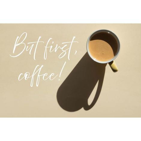 Papier peint First Coffee II 3,75 m x 2,50 m Papier peint Café en beige, blanc colle comprise DD129610 (1/3)