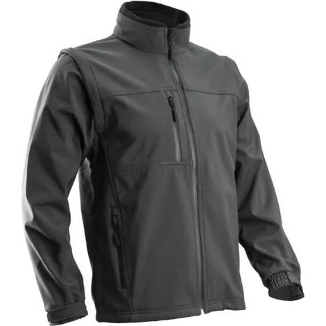 Yang 2 in 1 Jacke grau Softshell abnehmbare Ärmel Größe L