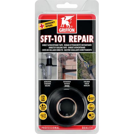 Nastro di riparazione impermeabile nero SFT-101GRIFFON 3m x 25mm - 6311144 (1/4)
