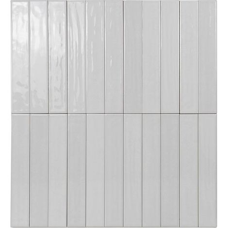 Carrelage Mur Ceramic Connection White Brillante 5 x 30 cm