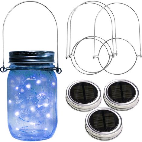 Lot de 3 Guirlande lumineuse LED,20 LED,Panneau solaire,Crochet décoratif,Terrasse et jardin (1/5)