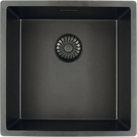 SOLIDO flächenbündige Spüle CAGRPP40BK-FL Black Line, Schwarz (1/5)