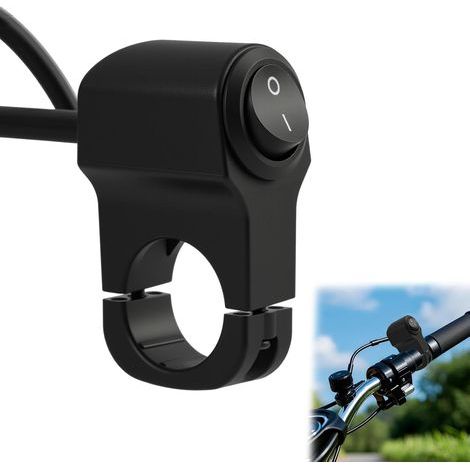 12V Moto ATV Interrupteur de Phare de Guidon étanche en ABS Ignifugé, Câble de 50 cm, pour Vélo Électrique, Moto et Tricycle, Contrôle des Phares LED, Clignotants et Feux Additionnels (1/5)