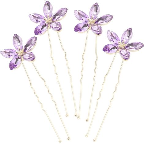 Pieces Crystal U-Shaped Hairpins, Alloy (1/5)