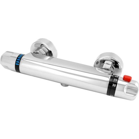 Mitigeur thermostatique de douche, sortie vanne G1/2", eau chaude à gauche, eau froide à droite, mitigeur de douche en laiton, contrôle de température constant pour salle de bain (1/5)