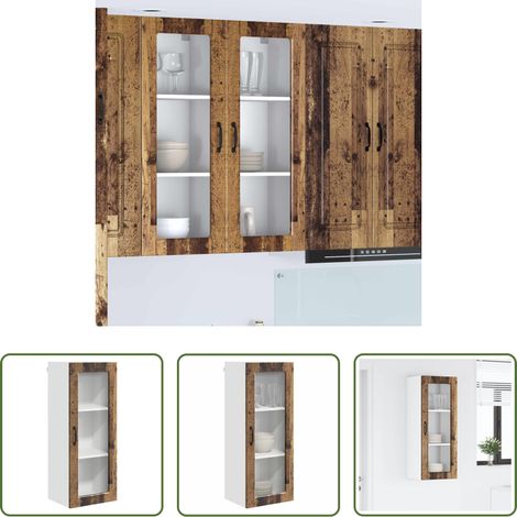 Küchenregal Altholz - Küchenschrank mit Regal Altholz 40 x 31 x 100 cm Holzwerkstoff (1/5)